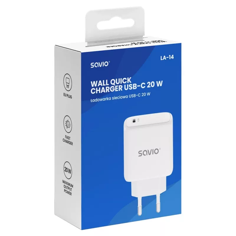 SAVIO LA-14 ładowarka sieciowa 20W z Power Delivery 3.0