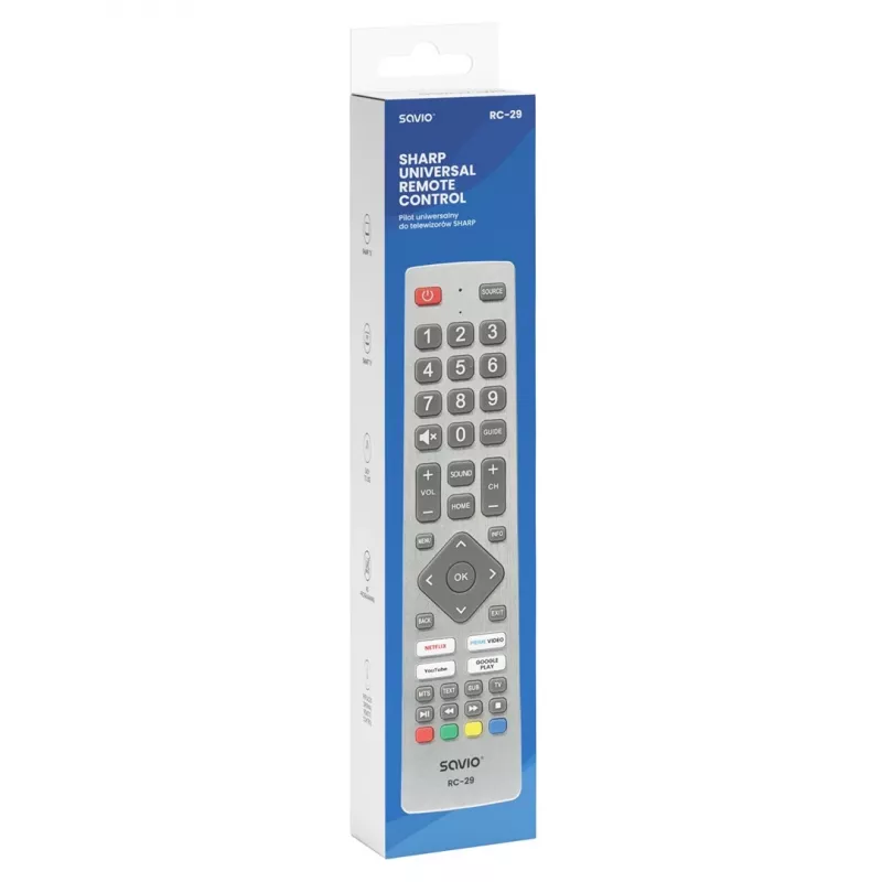 SAVIO RC-29 Uniwersalny pilot zdalnego sterowania do telewizorów SHARP