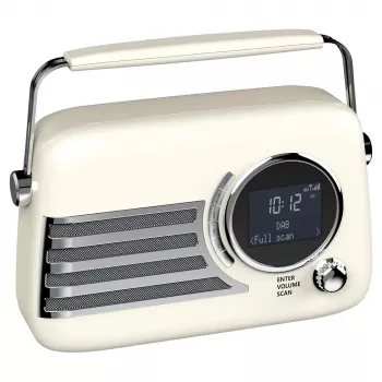 SAVIO RS-04 Przenośne radio DAB+ FM z akumulatorem, wyświetlaczem LCD, podwójnym budzikiem, czarne