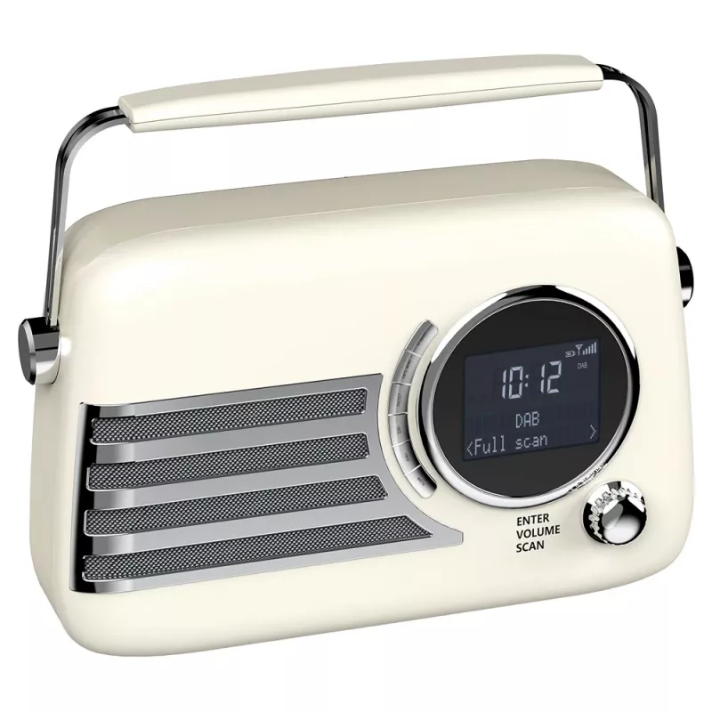 SAVIO RS-04 Przenośne radio DAB+ FM z akumulatorem, wyświetlaczem LCD, podwójnym budzikiem, czarne