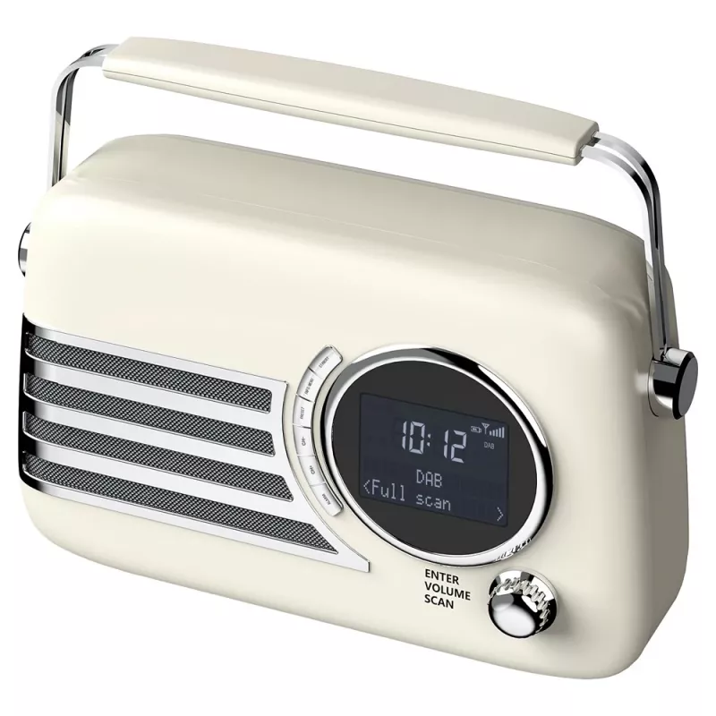 SAVIO RS-04 Przenośne radio DAB+ FM z akumulatorem, wyświetlaczem LCD, podwójnym budzikiem, czarne