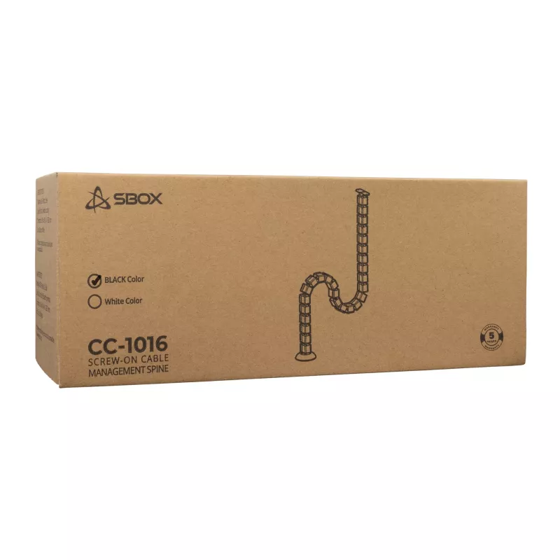 Sbox CC-1016B Osłonka spiralna na kable, czarna, 1,5 m, 16 mm