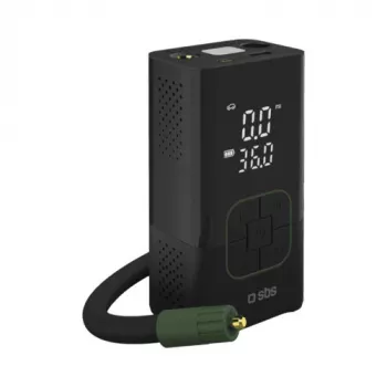 SBS Przenośna Sprężarka Powietrza z Power Bankiem, 3600mAh, Czarna