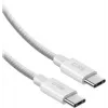 SBS USB-C do USB-C pleciony kabel nylonowy 2m 100W biały