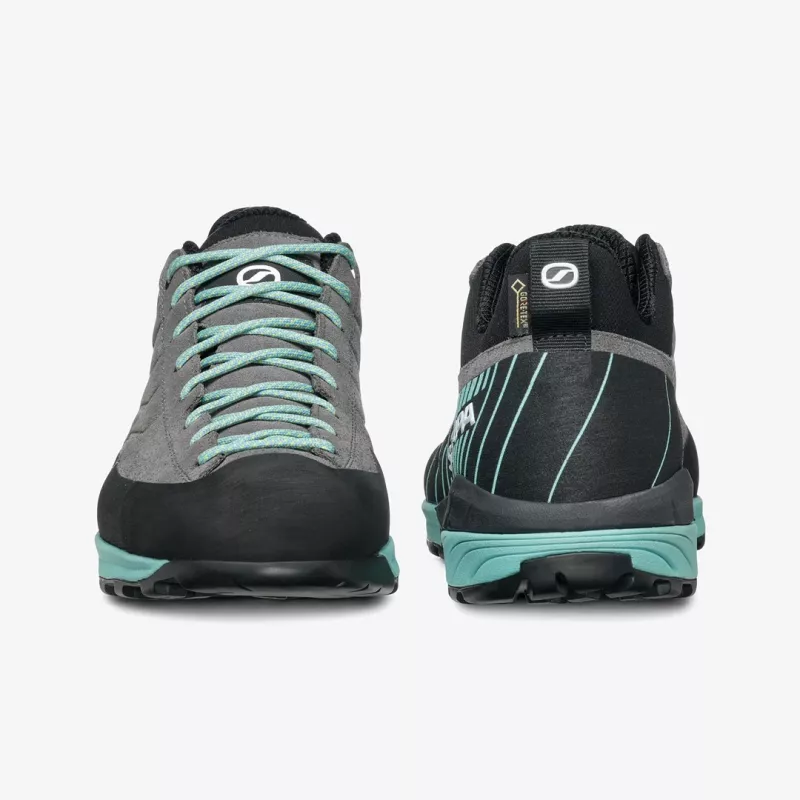 SCARPA Mescalito GTX Women's Approach Shoes - Mid Gray/Aqua - Size 40 EU