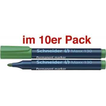 Schneider 130 Marker Permanentny, Okrągła Końcówka, Zielony, 1,0-3,0 mm, Uzupełnialny 113004