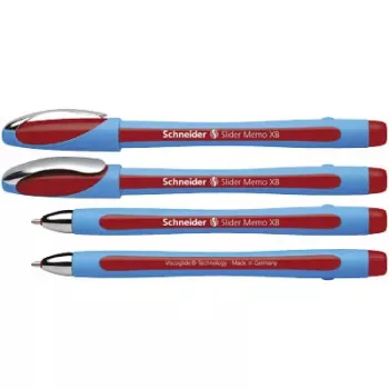 Długopis kulkowy Schneider Slider Memo XB, czerwony/niebieski, bardzo gruby 1,4 mm, gumowany uchwyt, stalówka ze stali nierdzewnej, opakowanie 10 szt. 150202