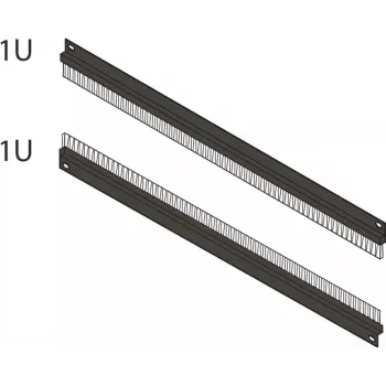 SCHROFF Panel ze szczotką 1U z 2 przepustami kablowymi, czarny RAL 9005 64230096