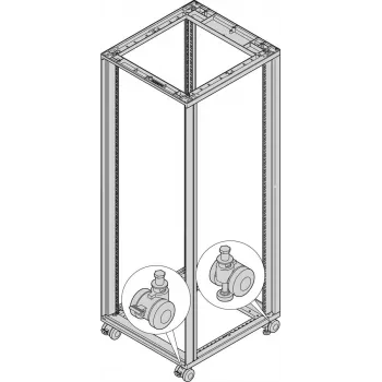 Zestaw kółek SCHROFF ze stopkami poziomującymi, nośność 400 kg, kółka 60 mm, 4 szt. 27230068