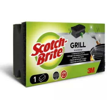 Scotch-Brite BBQ Grill Cleaner Czarna Extra Mocna Ścierna Gąbka z Paskiem Uchwytu Przyjaznym dla Paznokci, 1 Sztuka (GNS1N)