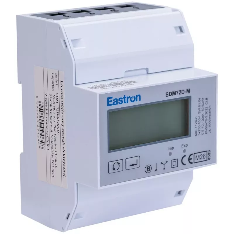SDM 72 DM MID Trójfazowy Licznik Energii Modbus