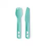 Sea To Summit Passage Cutlery Set Blue - 3-częściowy zestaw sztućców kempingowych (widelec, łyżka, nóż) - nylon wzmacniany włóknem szklanym - BPA-Free - można myć w zmywarce - składany design z miniaturowym karabińczykiem