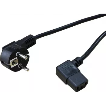 SECOMP STANDARD Przewód zasilający z kątowym złączem IEC C13, CEE 7/7 na IEC C13, 1,8 m, czarny S2307