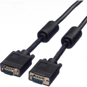 SECOMP STANDARD kabel SVGA HD15 z ferrytem, ST-ST, czarny, 10 m (S3618)