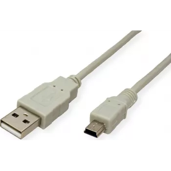 Kabel SECOMP STANDARD USB 2.0, Type A do 5-Pin Mini, beżowy, 0,8 m (S3141)