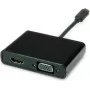 SECOMP STANDARD Adapter USB-C na HDMI + VGA, 4K HDMI, 1080p VGA, czarny, 0,1m S3250