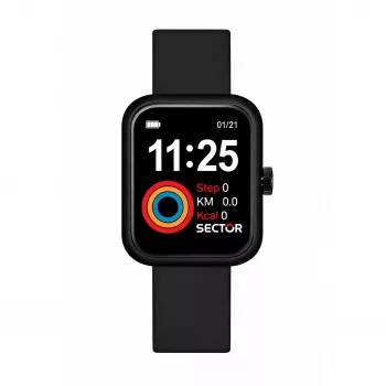 SECTOR Expander 90 Unisex Zegarek Kwarcowy 39 mm Stal Szlachetna Czarna Tarcza Pasek Silikonowy R3251282001