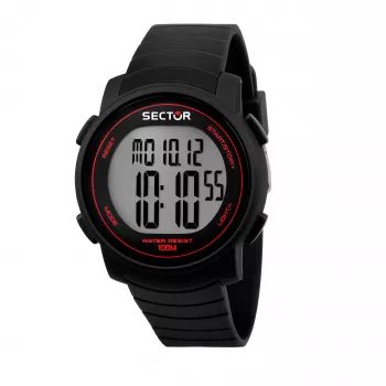 SECTOR MAN R3251543001 (44mm) Zegarek kwarcowy - Czarna tarcza, silikonowy pasek