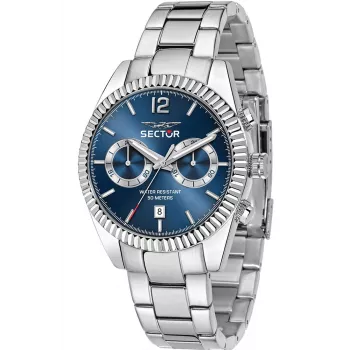 SECTOR MAN R3253240006 41 mm Zegarek Kwarcowy Stal Nierdzewna Czarna Tarcza Srebrna Bransoleta