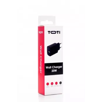 SEEK TOTI 20W Type-C + USB A Ładowarka ścienna szybkiego ładowania, czarna