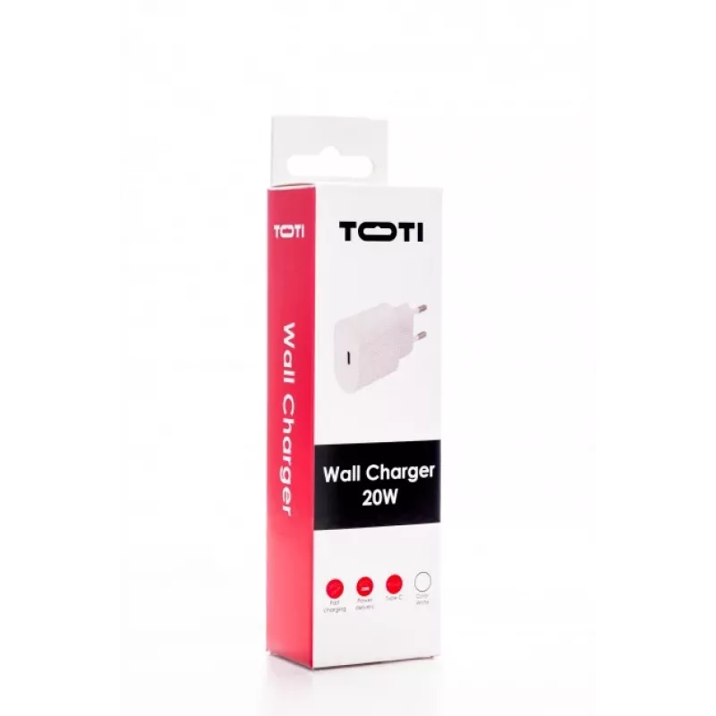 SEEK TOTI 20W USB-C PD Portable Wall Fast Charger, Biały