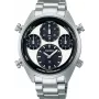 SEIKO SFJ001P1 Męski zegarek z chronografem kwarcowym solarnym 42mm ze stali nierdzewnej