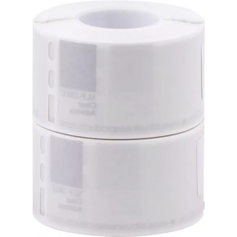 Seiko SLP-2RLC Przezroczyste etykiety adresowe 28x89mm, 2 rolki, 260 etykiet, białe, klej stały, termiczne bezpośrednie, do Smart Label Printer