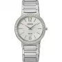 SEIKO SUP467P1 Zegarek damski Solar Quartz 30,5mm Stal nierdzewna Srebrny Perłowa macica Diament