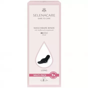 Selenacare Washable Pads (3-Pack) - Wielorazowe podpaski menstruacyjne do normalnego przepływu, miękka tkanina z bambusowego węgla drzewnego, wodoodporny PUL, do prania w pralce, certyfikat Oeko-Tex
