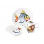 SELTMANN COLORFUL WILDLIFE Zestaw naczyń dla dzieci, 3-częściowy, porcelanowy - talerz, miska, kubek - motywy zwierzęce