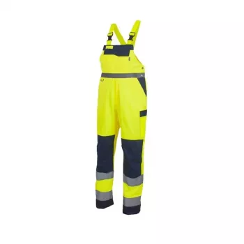 Semi-Combination High-Visibility Workwear Set Class 3, Fluorescent Yellow/Navy, Size M
