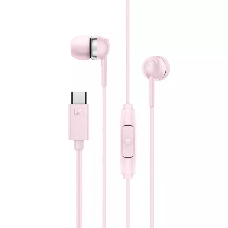 Sennheiser CX 80U Przewodowe słuchawki douszne z mikrofonem i pilotem, kolor Sakura Pink, 17 Hz - 20 kHz