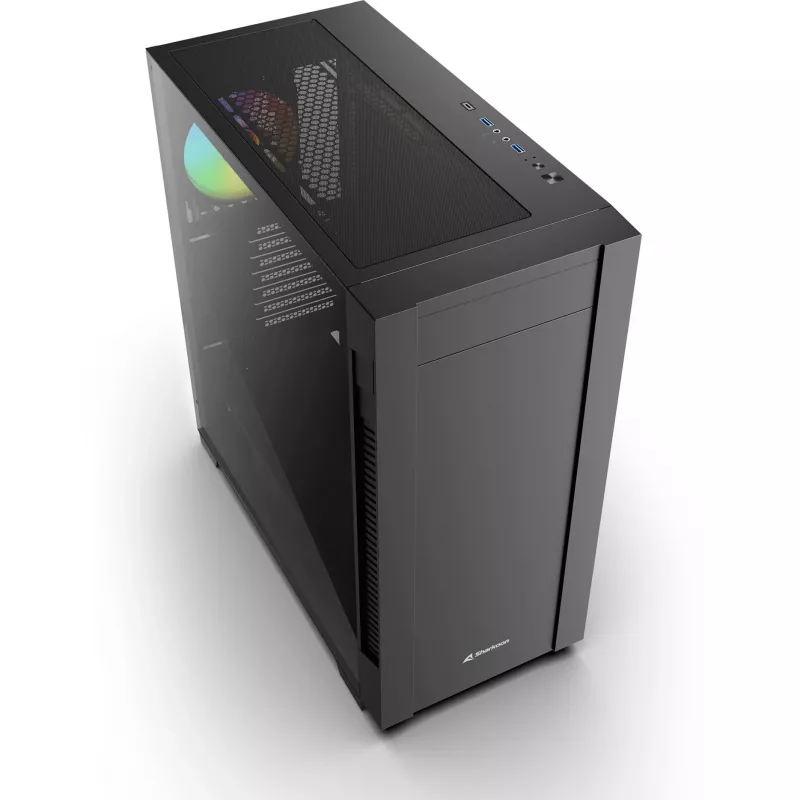 Sharkoon S25-W2 ARGB Czarna Obudowa Midi Tower ze Szkłem Hartowanym (Model 2026)