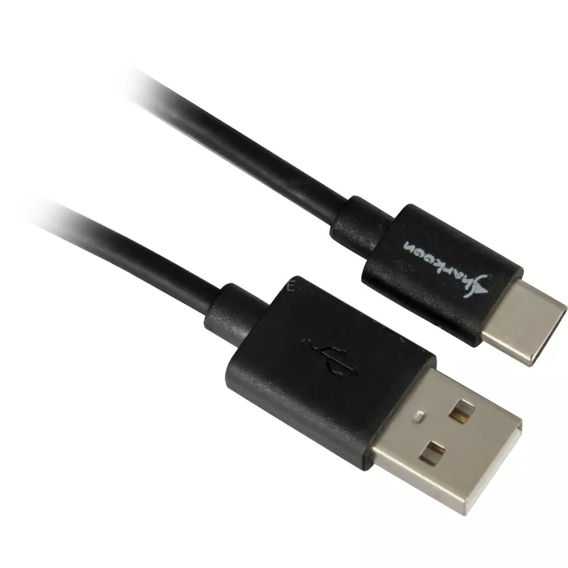 SHARKOON USB 2.0 Cable, USB-A Męski do USB-C Męski (Czarny, 2 m)