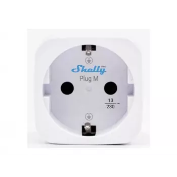 Shelly Plug M Gen3 White 2-Pack – Inteligentna wtyczka z monitorowaniem energii, 13A, Wi-Fi i Bluetooth (Typ F)