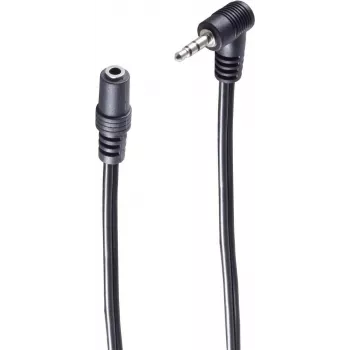 SHIVERPEAKS BASIC-S kabel przedłużający audio 2,5 mm kątowy jack do 3,5 mm jack coupler, 0,2 m, czarny BS30781