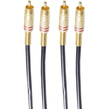 shiverpeaks BASIC-S kabel audio 2x RCA do 2x RCA 2,5m czarny/złoty BS40224