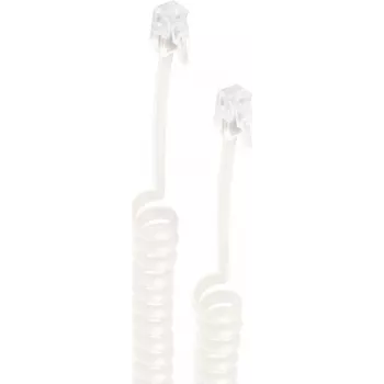 SHIVERPEAKS BASIC-S Skręcony kabel słuchawkowy, RJ10 do RJ10, 4 m rozciągnięty, czarny BS70135