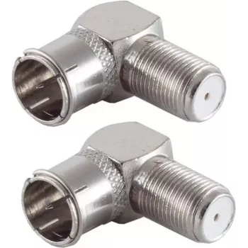 SHIVERPEAKS BASIC-S F-Quick zestaw adapterów kątowych, 2x F-męski na F-żeński, 75 omów, niklowany BS15-300414