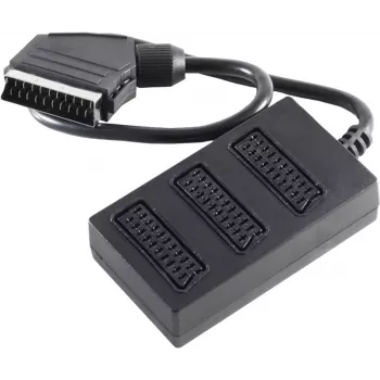 shiverpeaks BASIC-S kabel rozdzielający Scart, 1x Scart męski do 3x Scart żeńskich, 0,5 m, w pełni okablowany, czarny (BS94051)