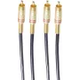 SHIVERPEAKS BASIC-S kabel audio stereo 2x RCA wtyk do 2x RCA wtyk, 0,5 m, pozłacany, czarny BS40221