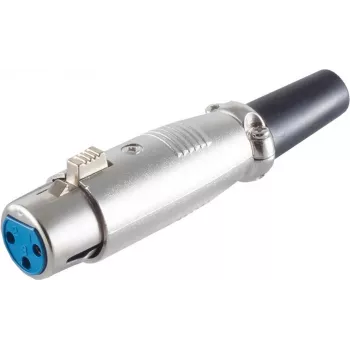 SHIVERPEAKS BASIC-S Złącze żeńskie XLR z odciążeniem kabla, 3-pinowe, niklowany odlew cynkowy, zakończenie lutowane, BS55020