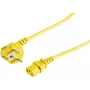 SHIVERPEAKS BS09-05182 Żółty kabel zasilający 1,8m CEE 7/7 do IEC C13