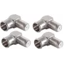 SHIVERPEAKS BS15-300514 5-pak adapterów F-Quick F-Type kątowych, męski do żeńskiego, 75 Ohm, mosiądz niklowany