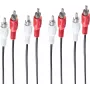 SHIVERPEAKS BS40112 4-kanałowy kabel audio RCA, 1,5 m, pozłacane złącza, czarny