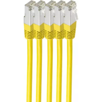 Shiverpeaks BS75711-HY-SET5 Przewód krosowy Cat6 S/FTP, 1 m, żółty, LSZH, 5 szt.