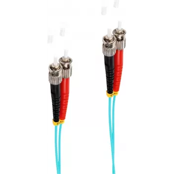 SHIVERPEAKS BS77905/3 5m kabel światłowodowy patchcord ST do ST OM3 wielomodowy duplex, aqua