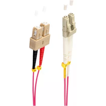 SHIVERPEAKS BS77941/4 OM4 kabel światłowodowy duplex LC-SC wielomodowy, 15 m, fioletowy