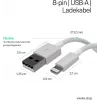 SHIVERPEAKS Flexline USB Charge & Sync Cable, USB-A do 8-Pin (Lightning), 2.0, ABS, Biały, 1.5m (FL31-12042)