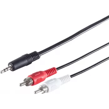 SHIVERPEAKS S-Conn kabel audio 3,5 mm na 2x RCA 2,5 m czarny czerwony biały (30832-2.5)